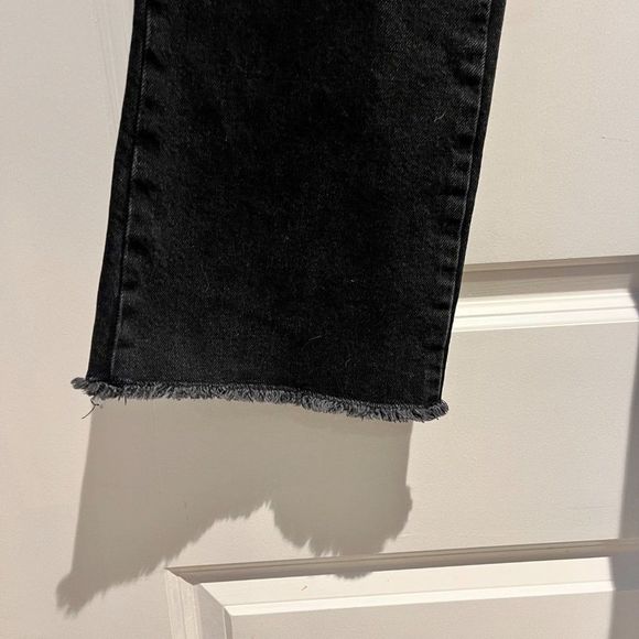 Massimo Dutti washed black cropped kick flare jeans, size  6 - Picture 5 of 7